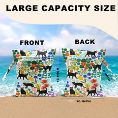 CFGBFDGH cat wet bags pattern closeup showing vibrant flowers for stylish organization