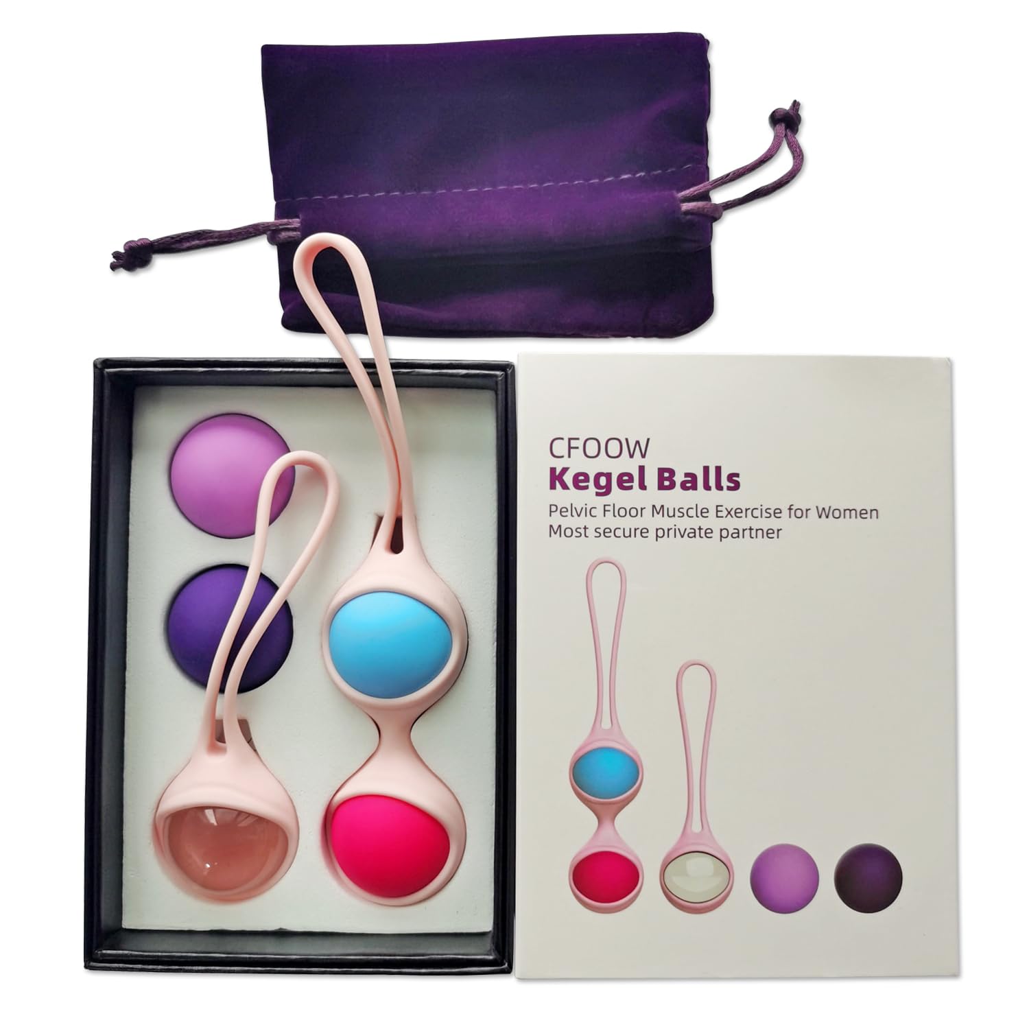 CFOOW Kegel Balls silicone wrap shows smooth, body-safe surface for comfortable use.