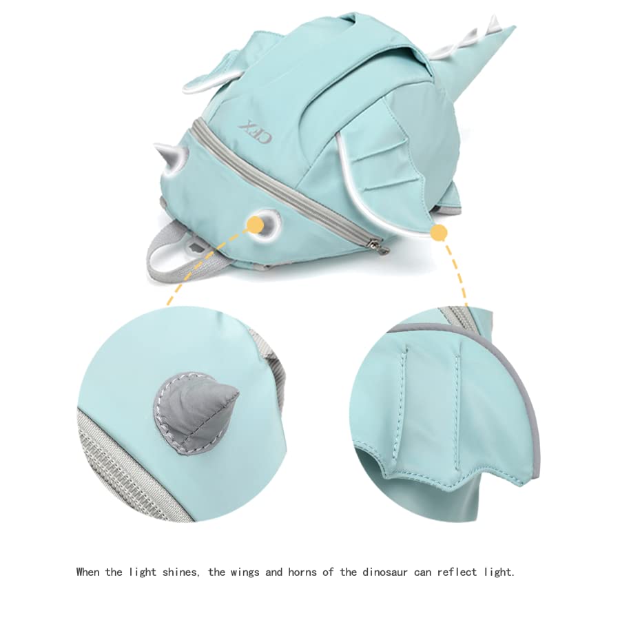 CFX dinosaur backpack safety handle in use during street crossing
