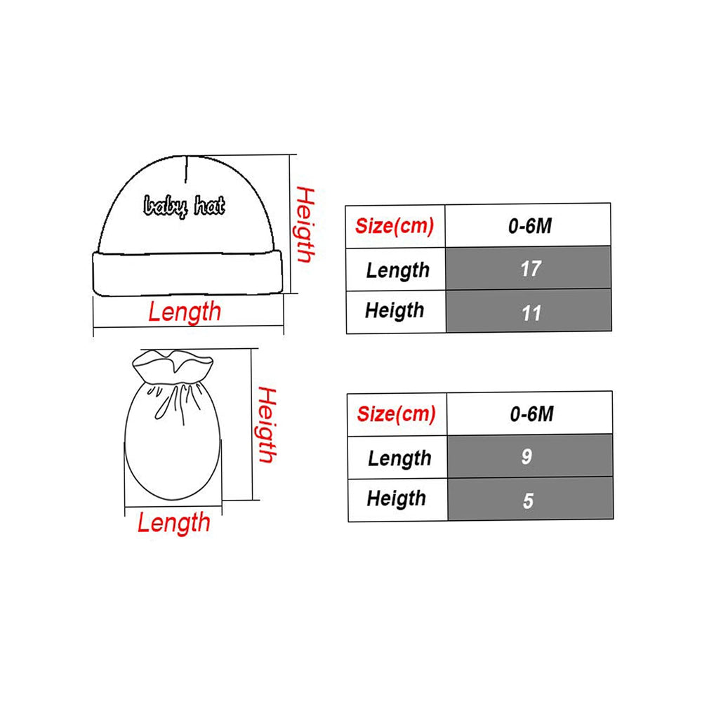 Chamie newborn cap and mittens care—machine washable fabric
