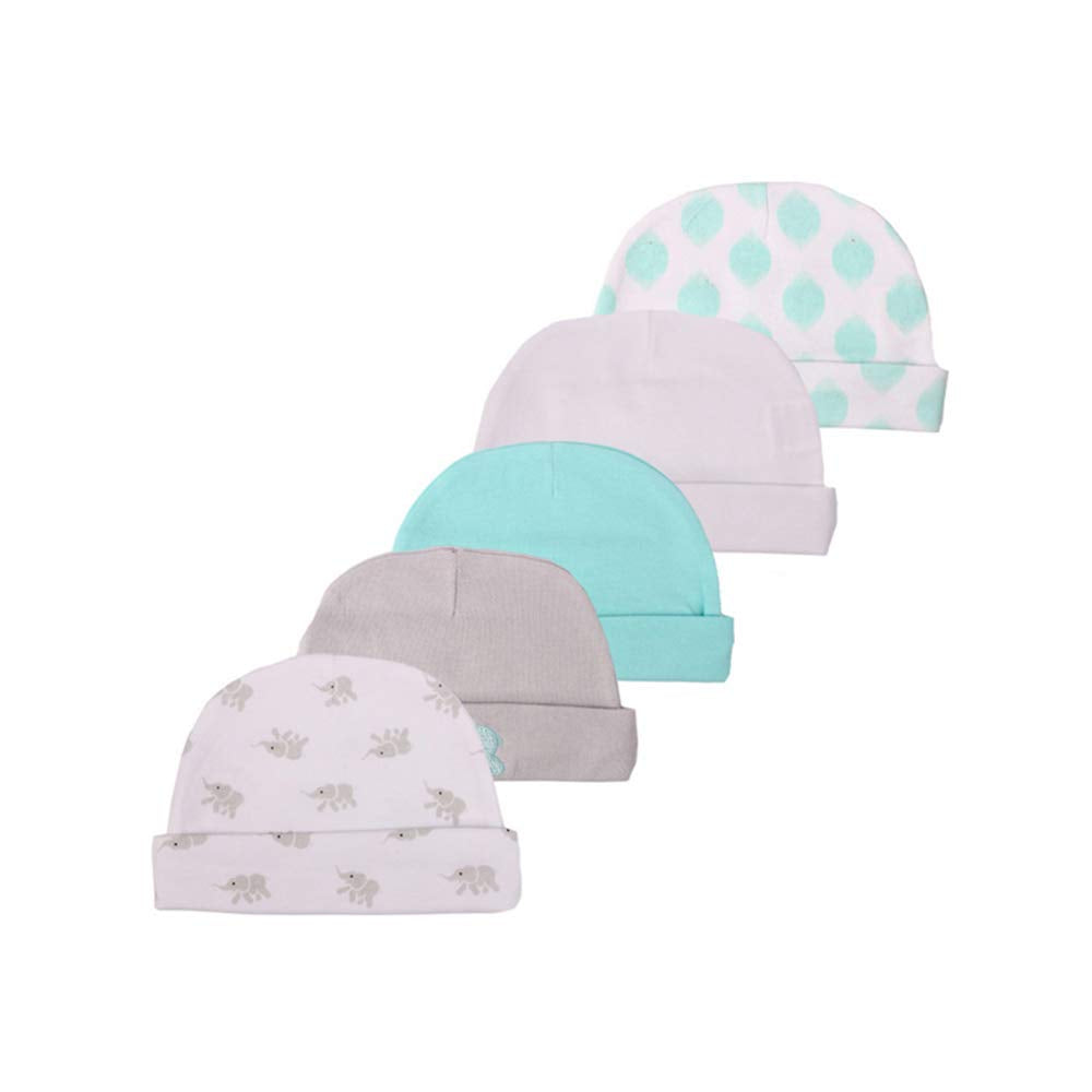 Chamie newborn mittens set laid flat, soft cotton protection against tiny scratches