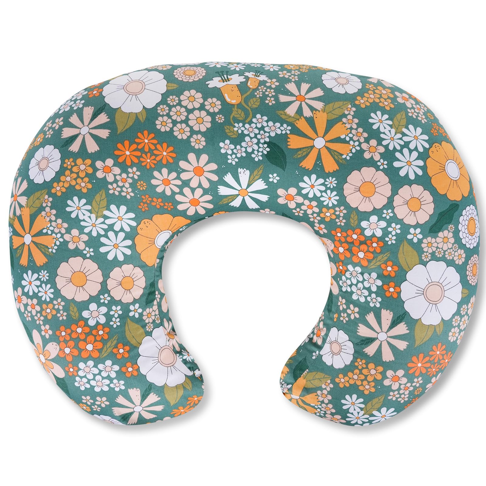 CHANGX3KB nursing pillow with flower green cover supports comfortable breastfeeding