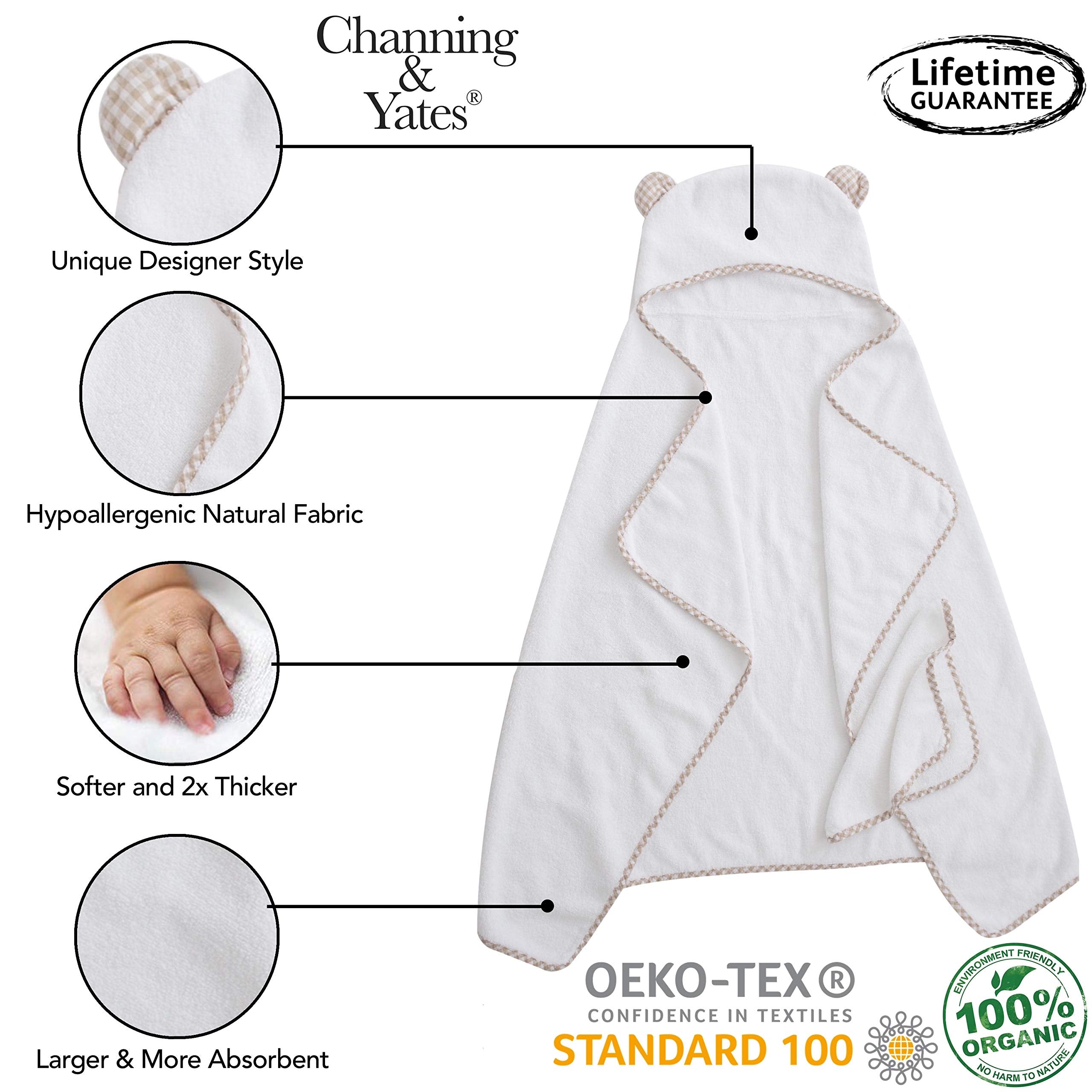Channing & Yates center hood design demonstrates full coverage during bath time.