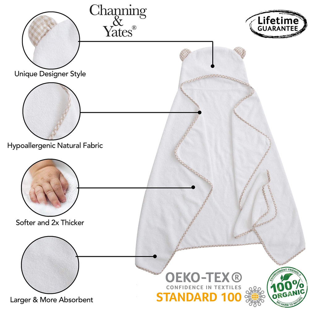 Channing & Yates center hood design demonstrates full coverage during bath time.