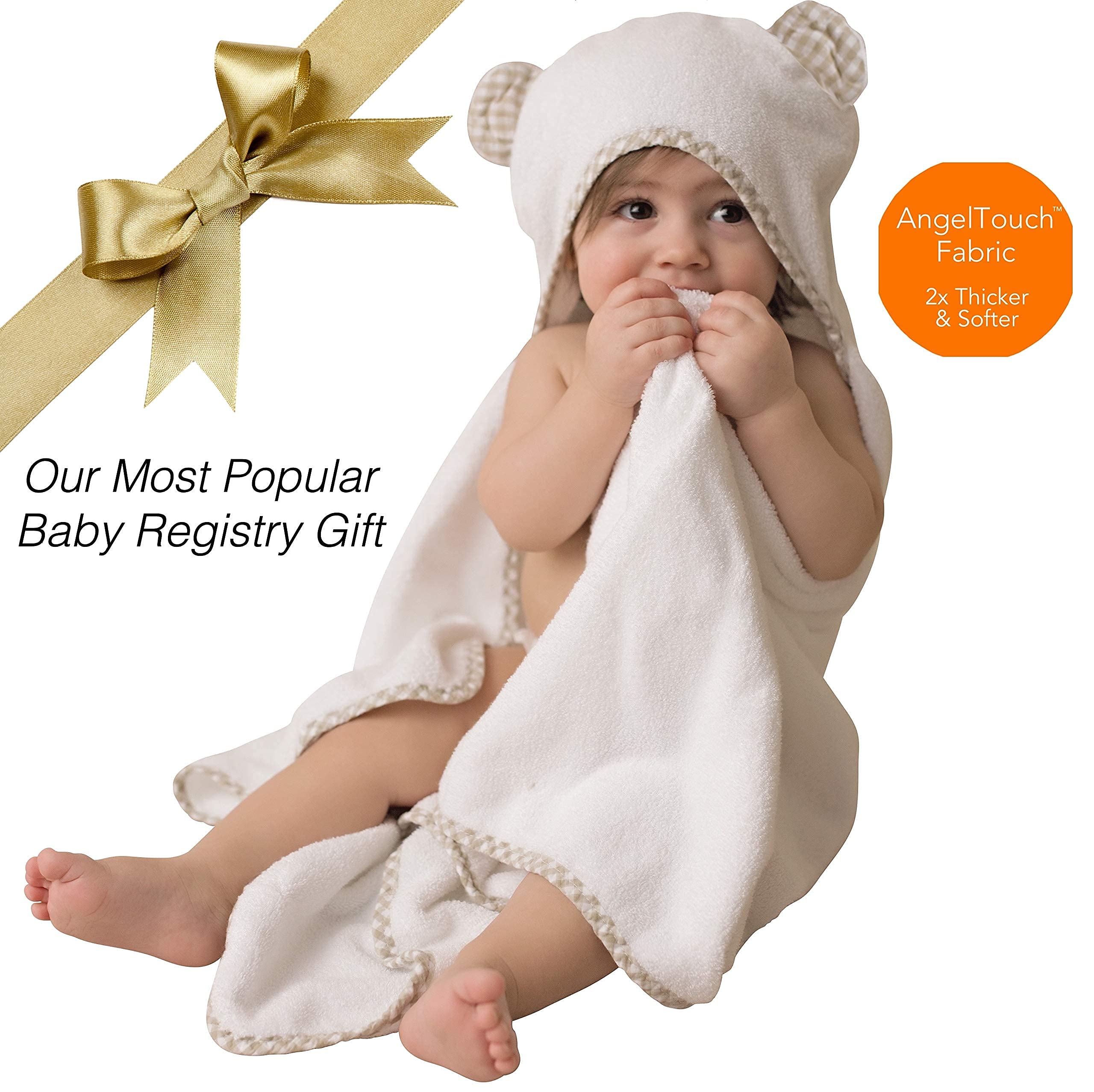 Channing & Yates beige and white towels offer gender-neutral options.
