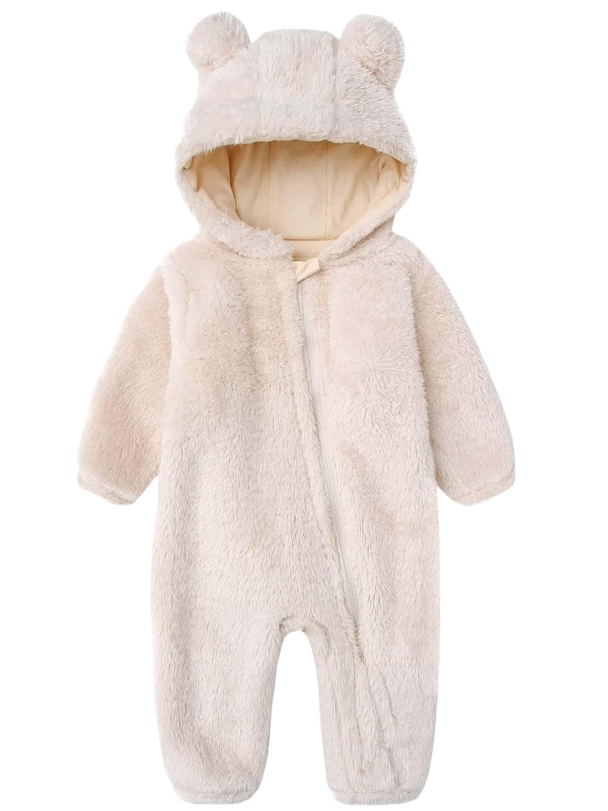 CHAOJIESI infant fleece romper in warm winter fabric for sensitive skin comfort.