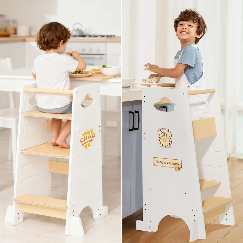 CHAO KWORLDS highchair conversion supports mealtime participation.