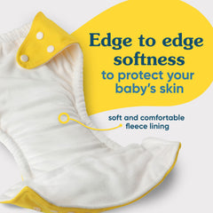 Charlie Banana Banana Leaves diaper back view demonstrates full coverage for a secure fit.