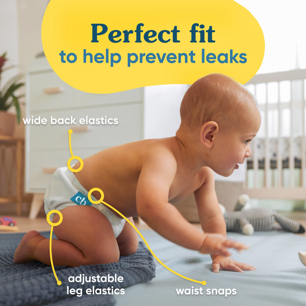 Charlie Banana Banana Leaves eco-friendly materials highlight sustainable diapering choice.