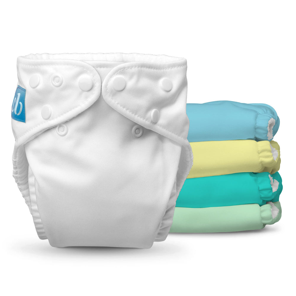 Charlie Banana cloth diaper pastel 5-pack front view showing soft fabric and gentle edges
