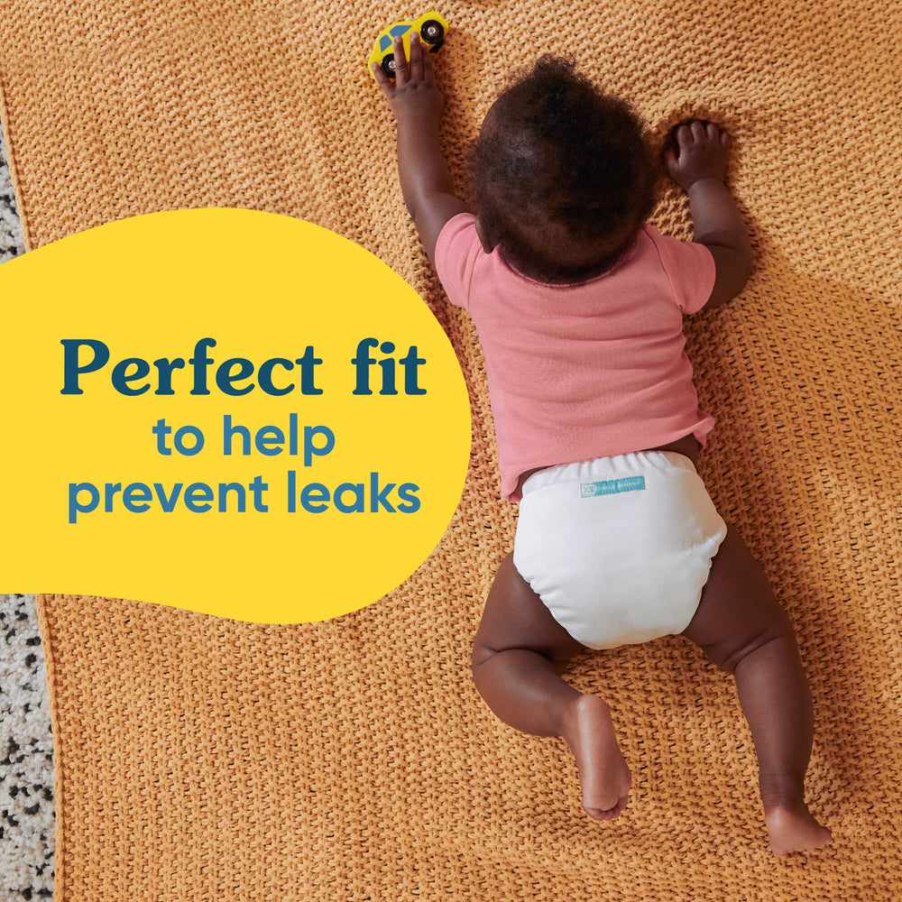 Charlie Banana newborn-size diaper for 5-10 lbs, easy to fasten for tiny newborns.