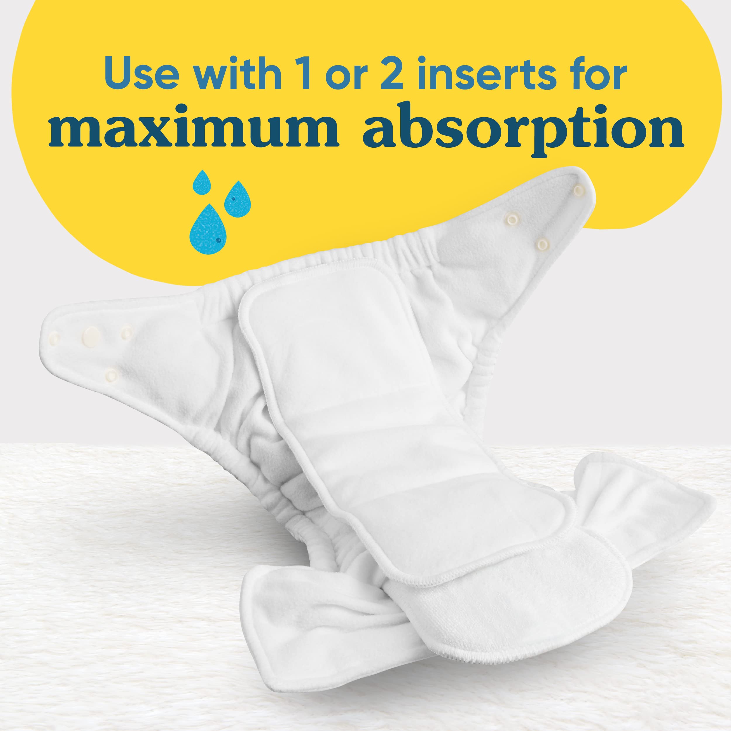 Charlie Banana reusable deluxe insert fits the diaper pocket for quick cleanup.