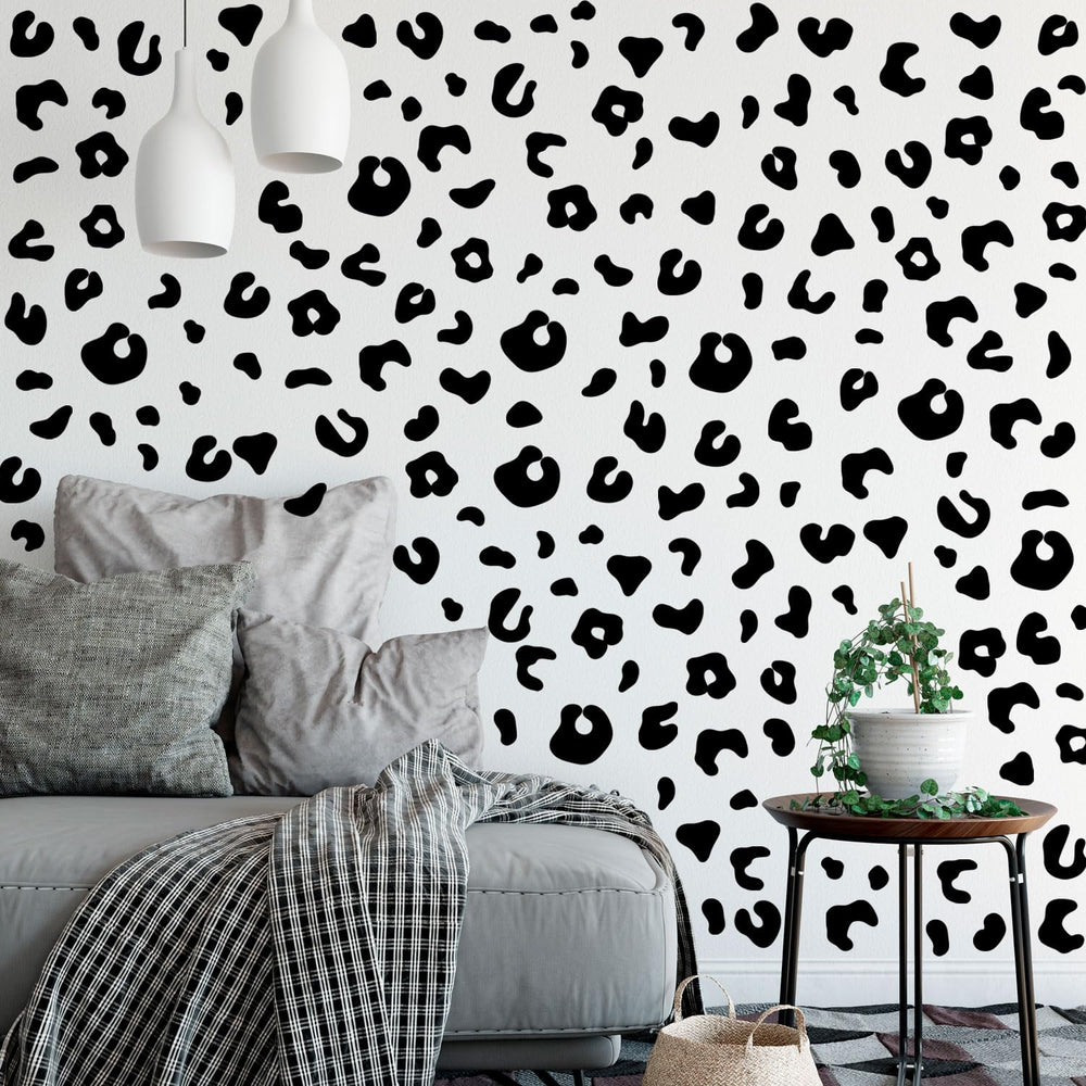 CharmFlo leopard wallpaper decals for walls, glass, tiles, for quick room makeovers.