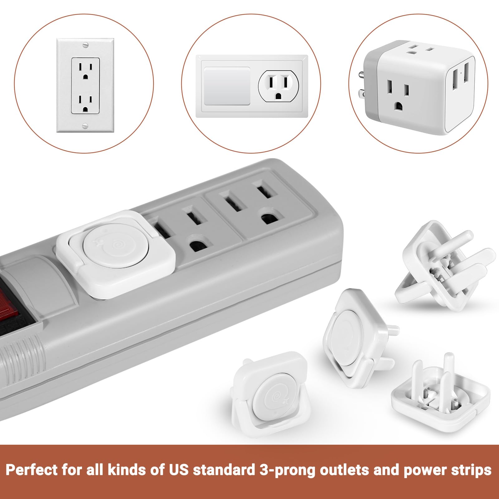 CharmRegion white-sleek finish blends with walls while guarding outlets.