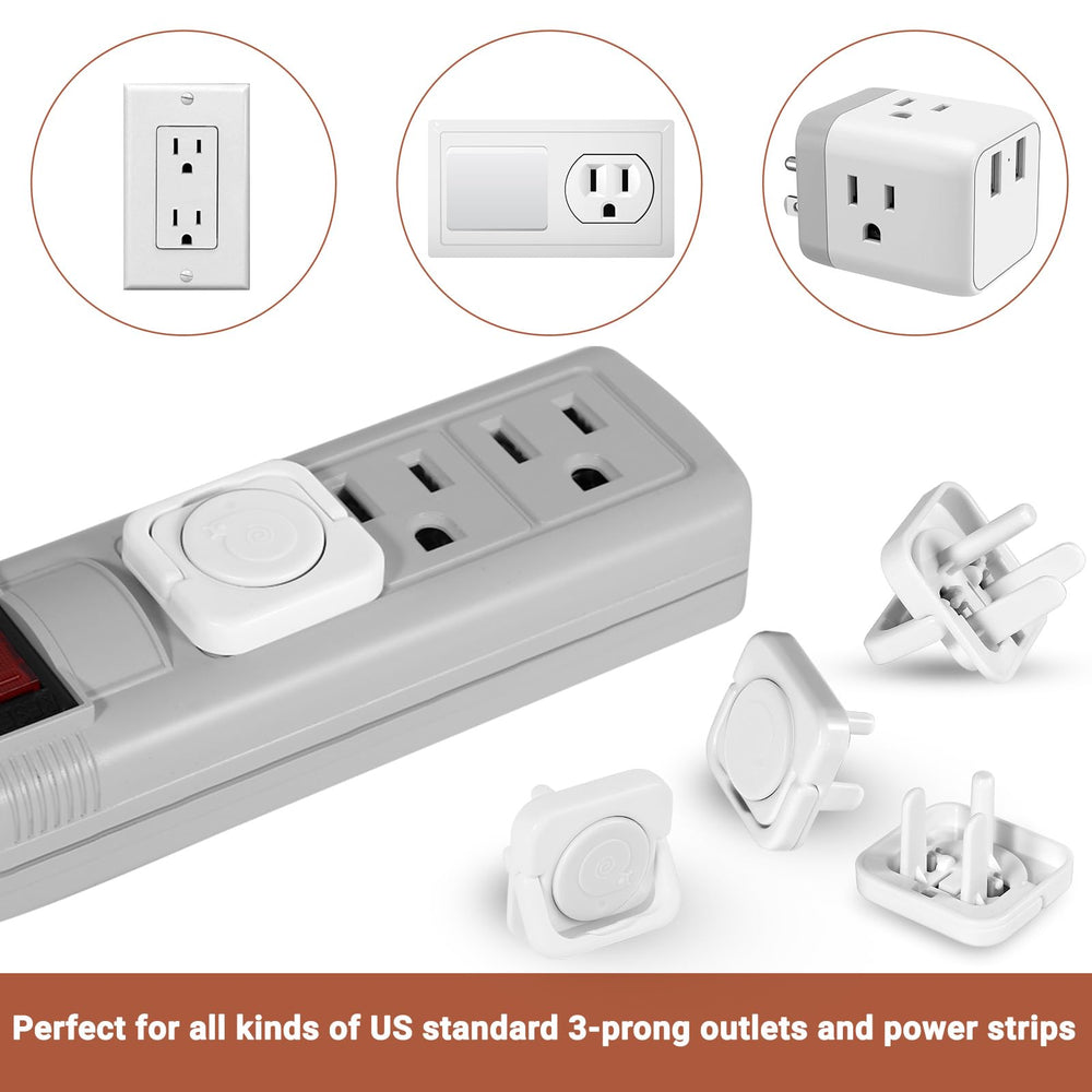 CharmRegion white-sleek finish blends with walls while guarding outlets.
