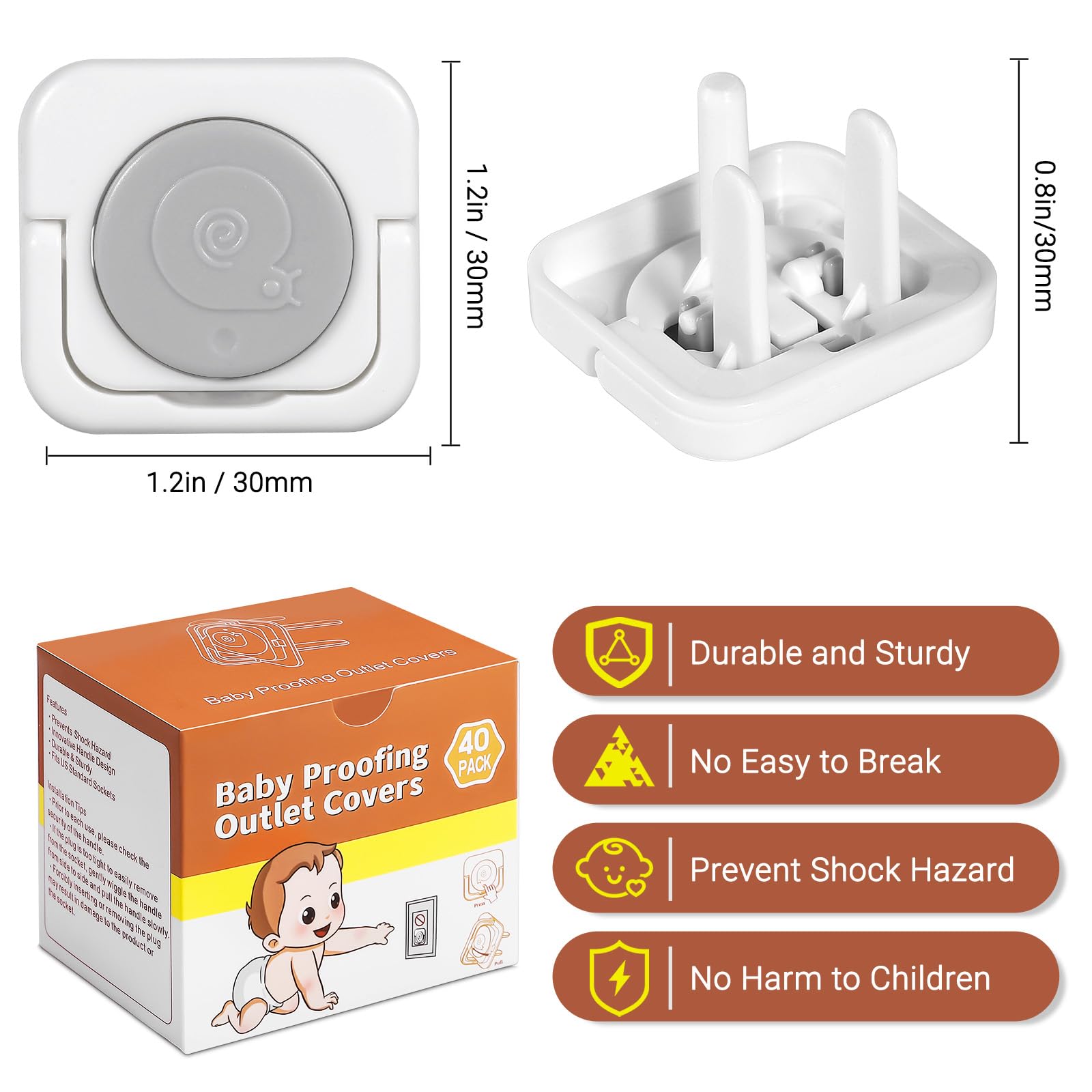 CharmRegion socket covers with hidden handle for easy adult removal
