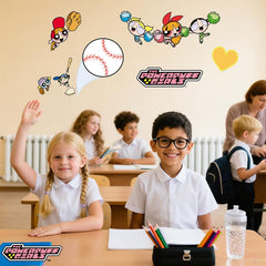 Charon Powerpuff Girls baby room stickers in pink provide versatile decor.