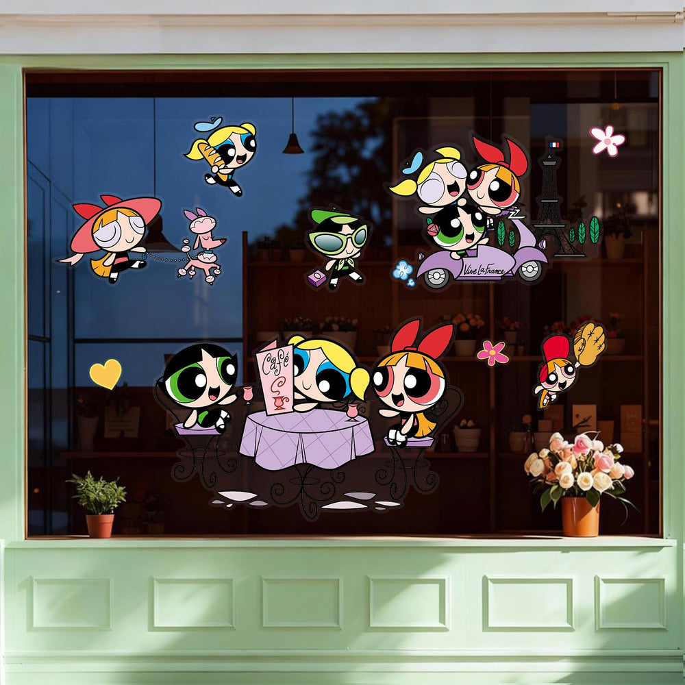 Charon Powerpuff decals remove cleanly without residue on walls.