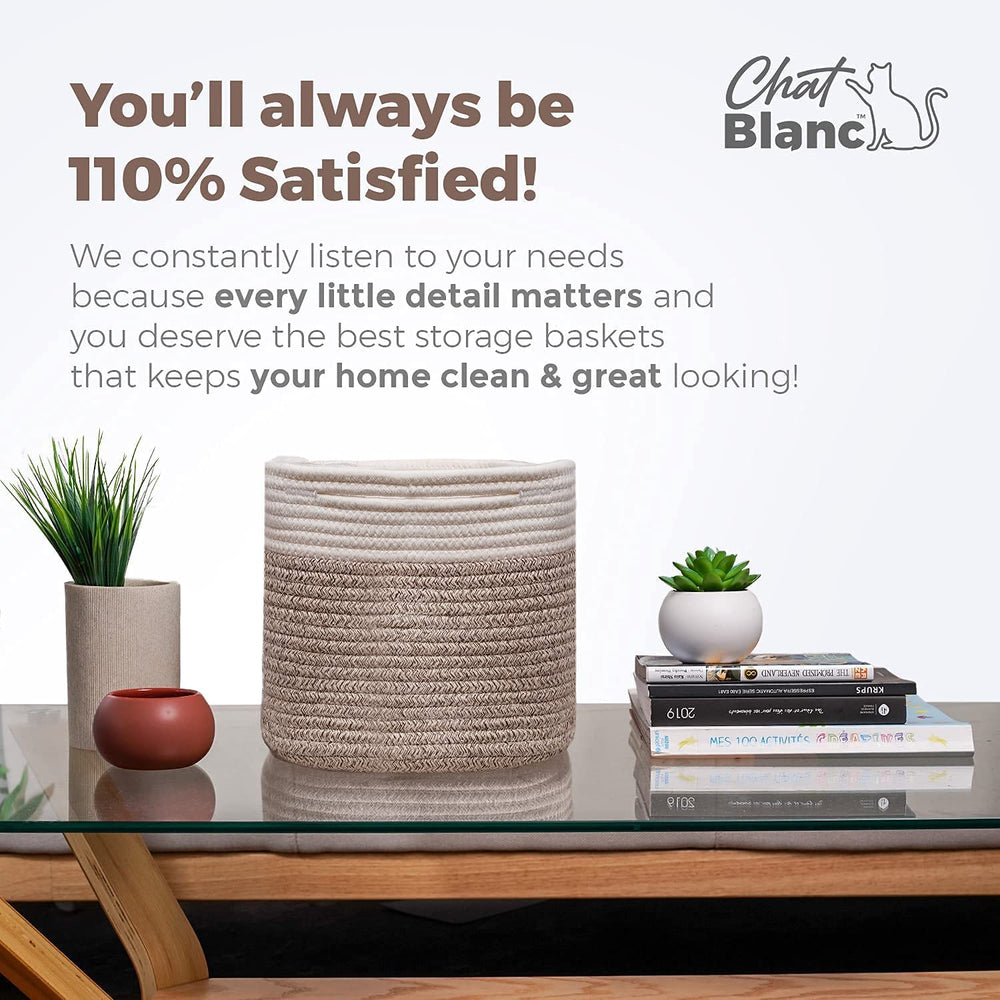 CHAT BLANC toy storage bin with handles is easy to carry and organize.