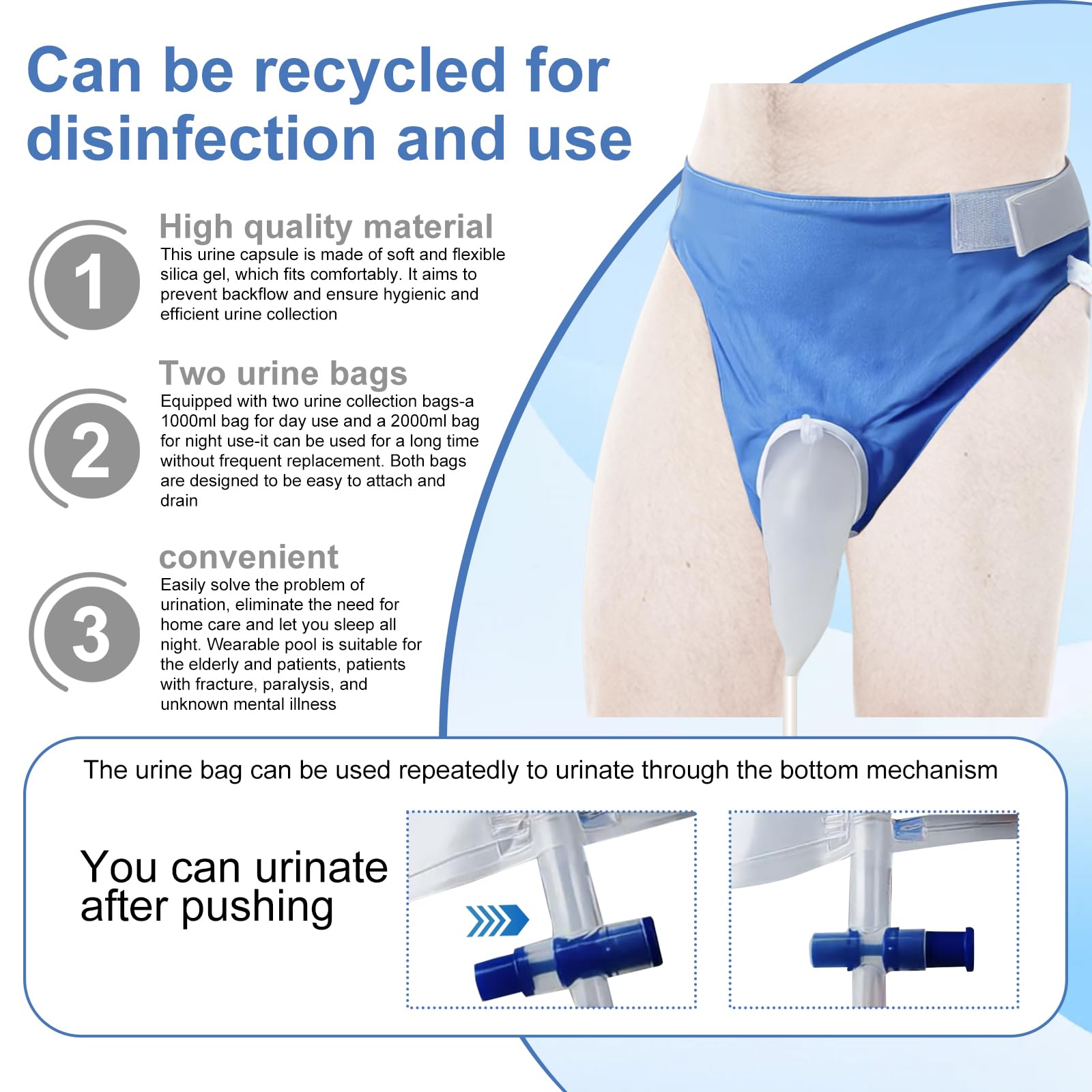 Chbvvik 2000ml and 1000ml bags with clear scale for tracking.