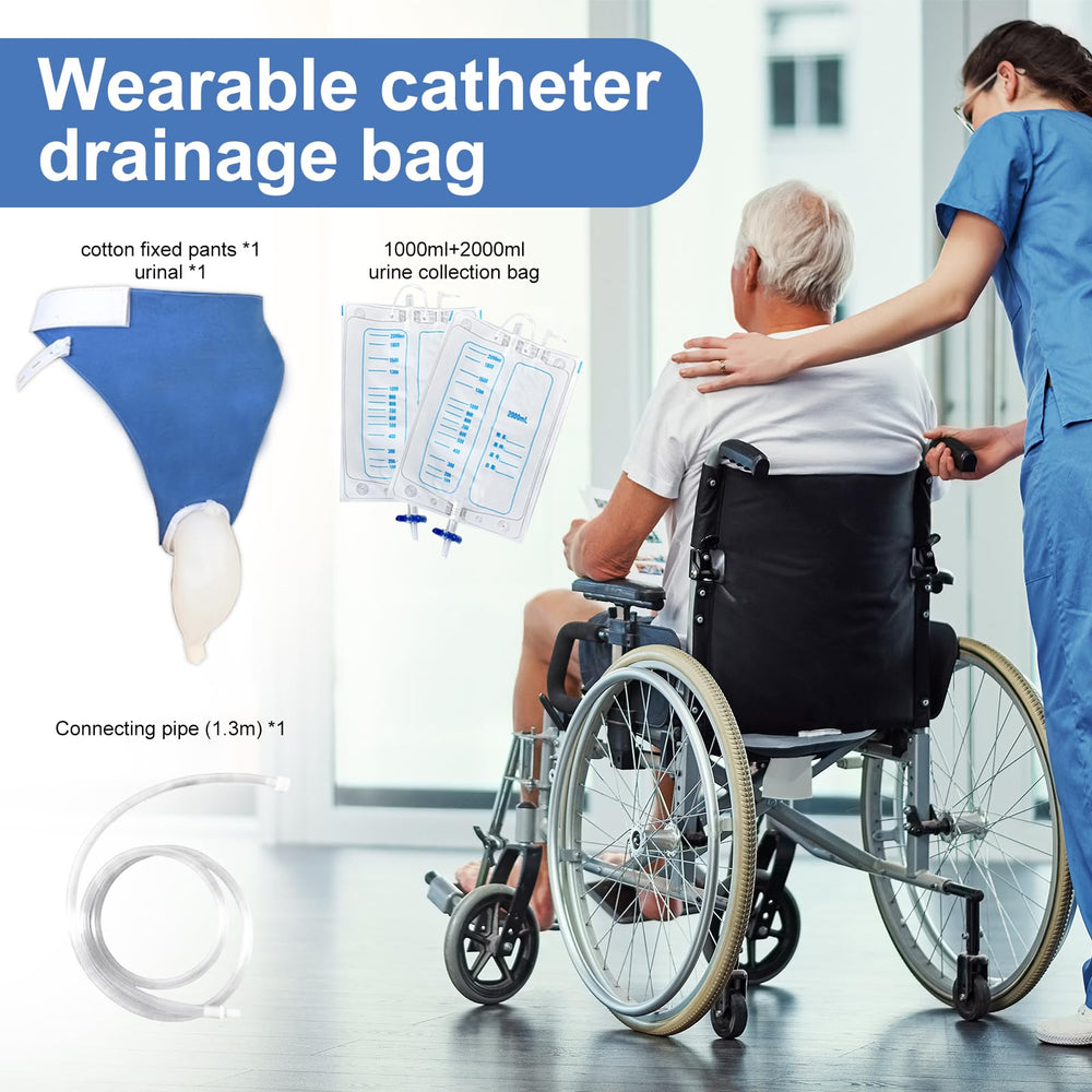 Chbvvik wearable urinal bag with breathable cotton pants for discreet wear.