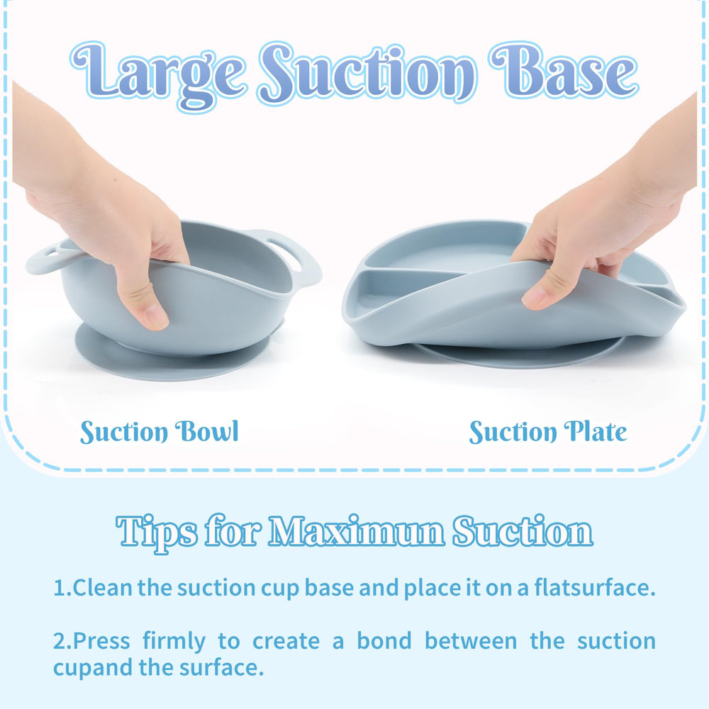 CHCC silicone baby bowl with rounded edges for easy scooping