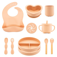 CHCC silicone baby feeding set on table for easy family mealtimes