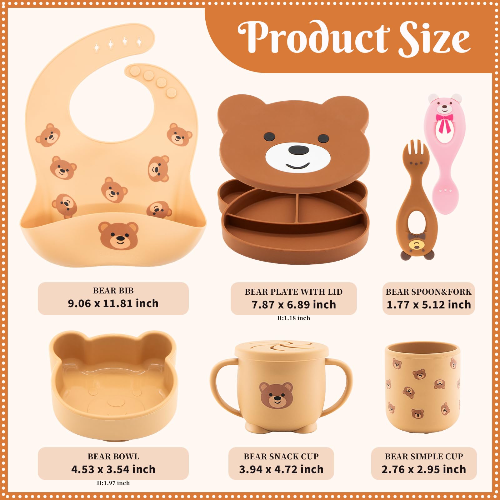 CHCC Bear bib with deep pocket catches spills during feeding
