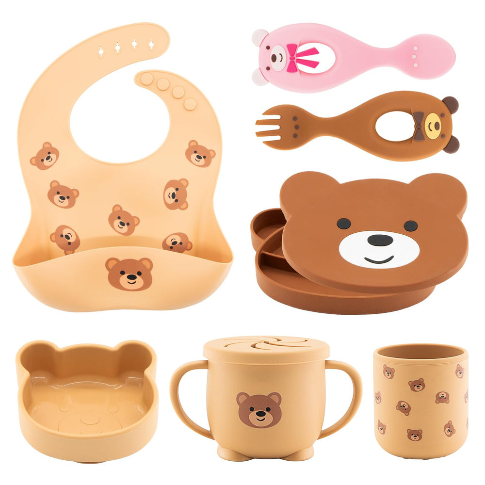 CHCC Bear snack cup in silicone with spill-free design for busy mealtimes