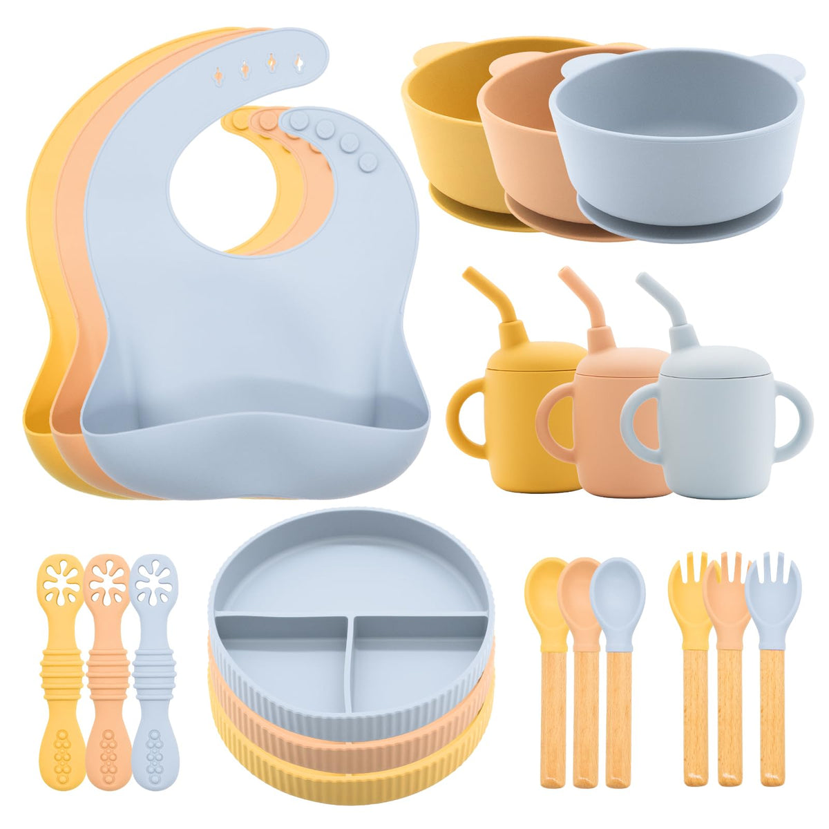 CHCC silicone baby feeding bowl for mess-free meals and easy cleaning.