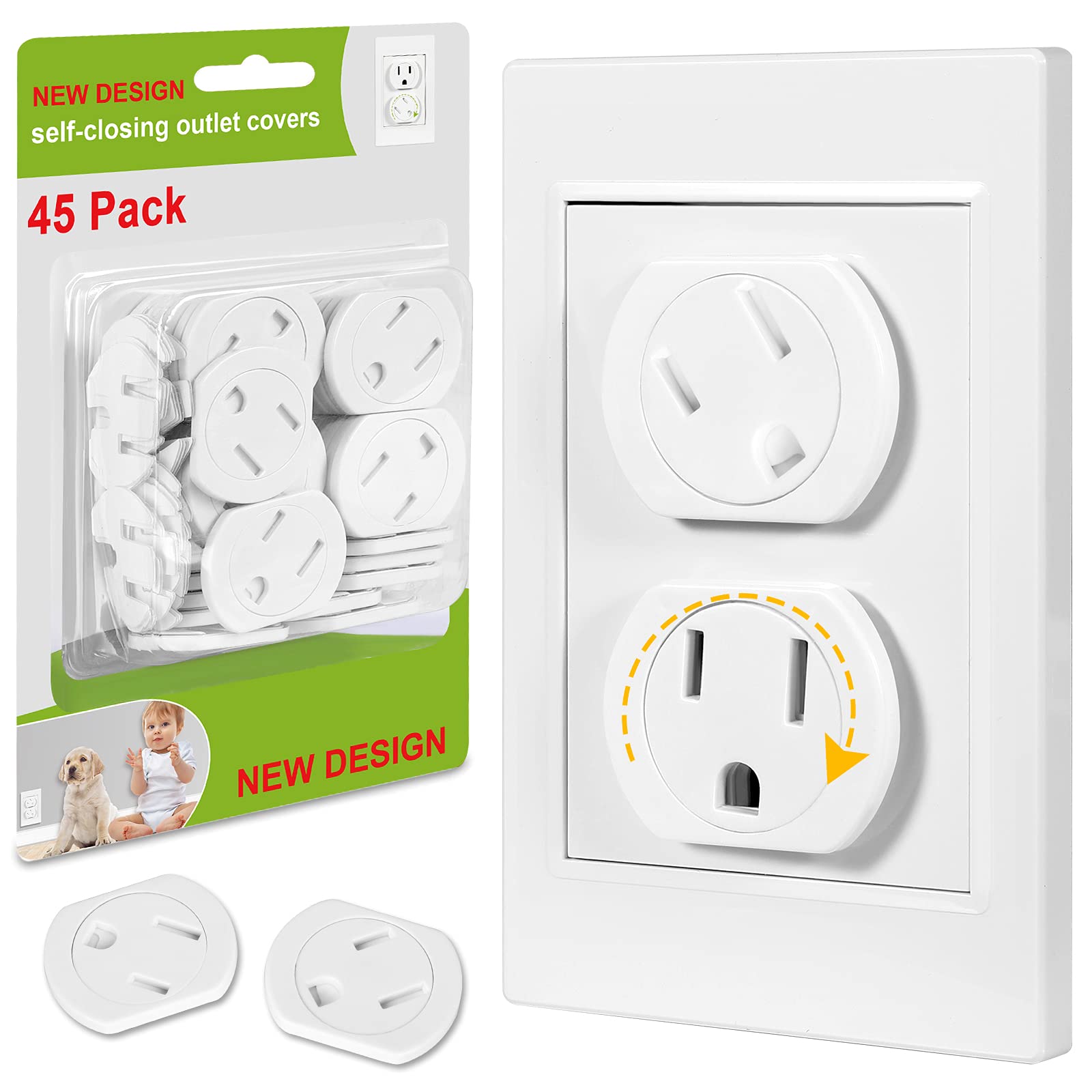 Cheeglu outlet covers 45-pack for safer home outlets and easy use