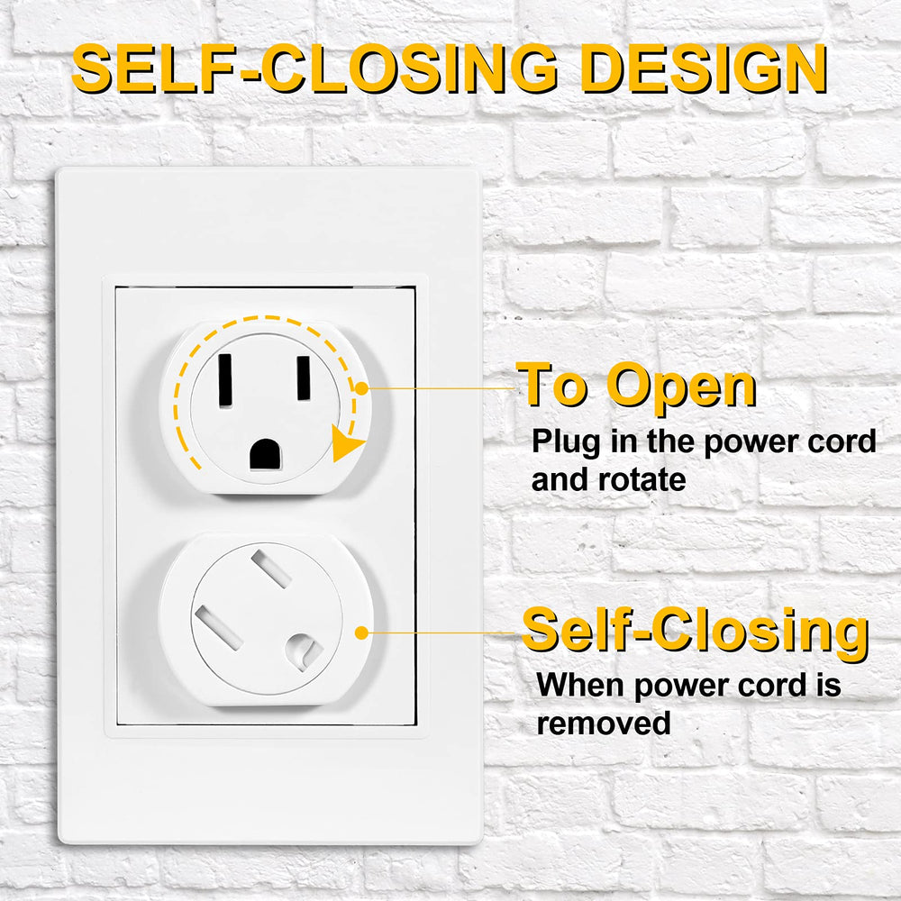 Cheeglu self-closing plug covers 3-prong swivel design
