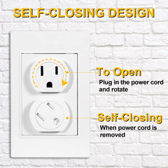 Cheeglu self-closing plug covers 3-prong swivel design