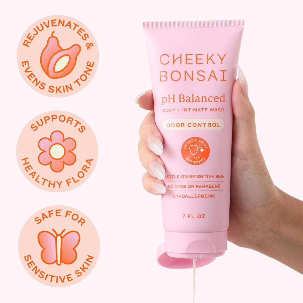 Cheeky Bonsai Everywhere Wash in shower setup promotes a refreshing routine.