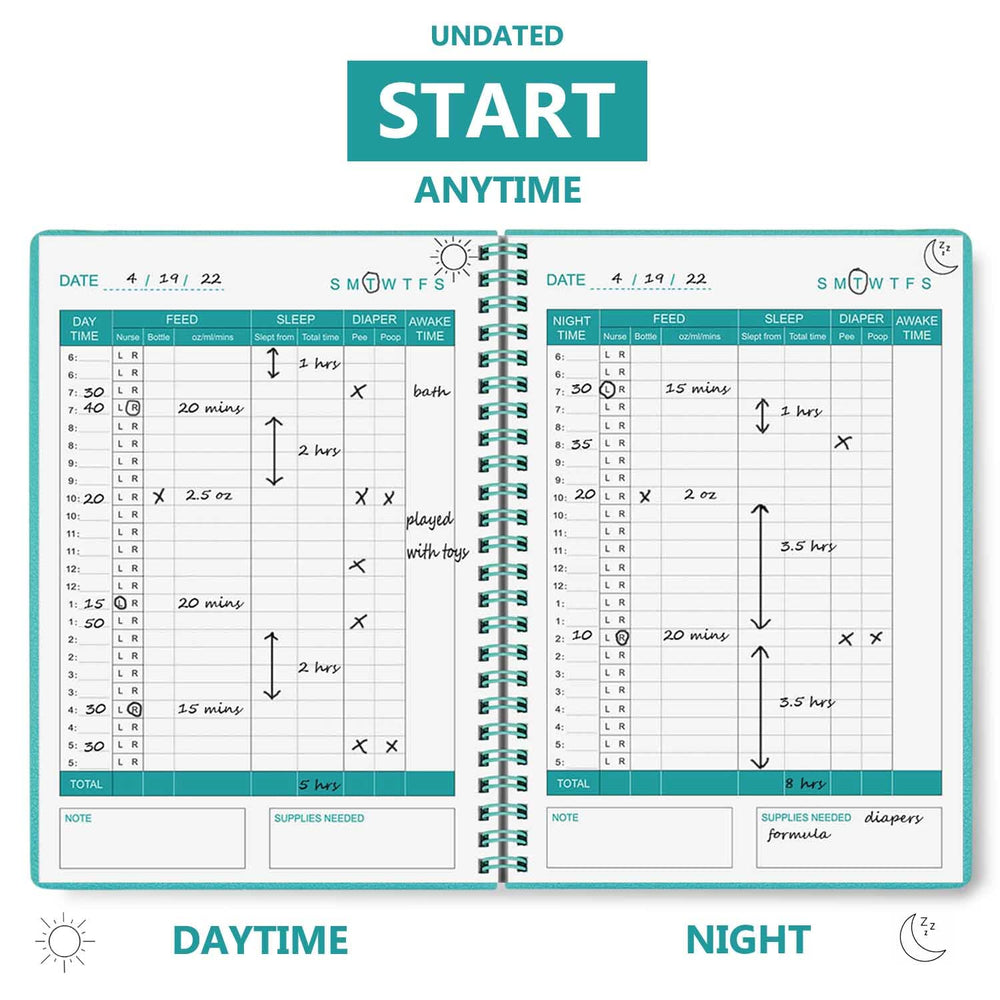 Cheericome 152-page baby care journal supports thorough newborn tracking.
