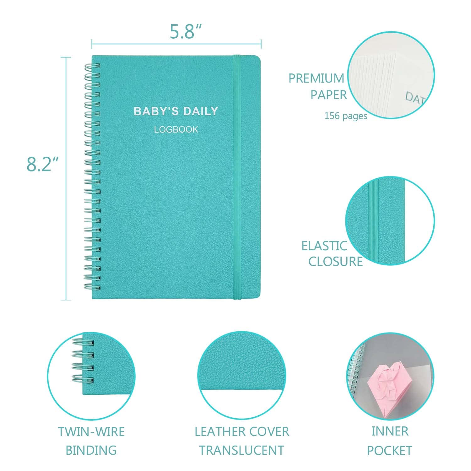 Cheericome log book left and right pages show day and night views.
