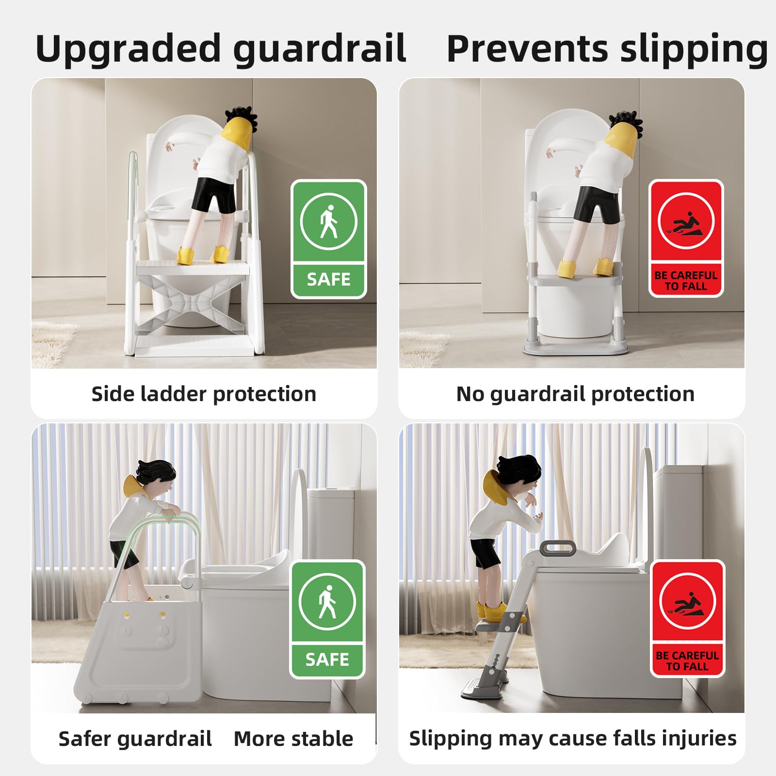 CheerKid X-shaped base provides extra stability on standard toilets.