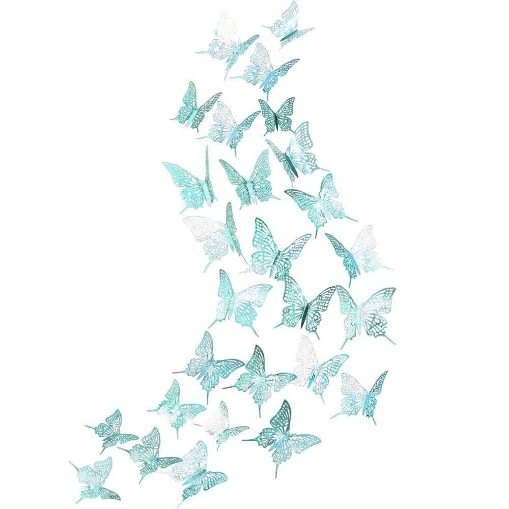 Cheerland 3D teal butterfly wall decor brightens a girl's room
