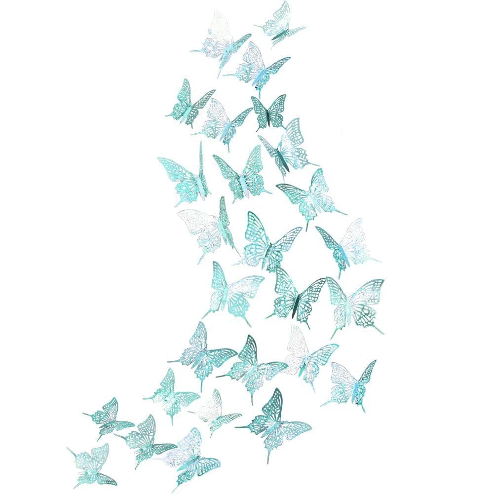 Cheerland 3D teal butterfly wall decor brightens a girl's room