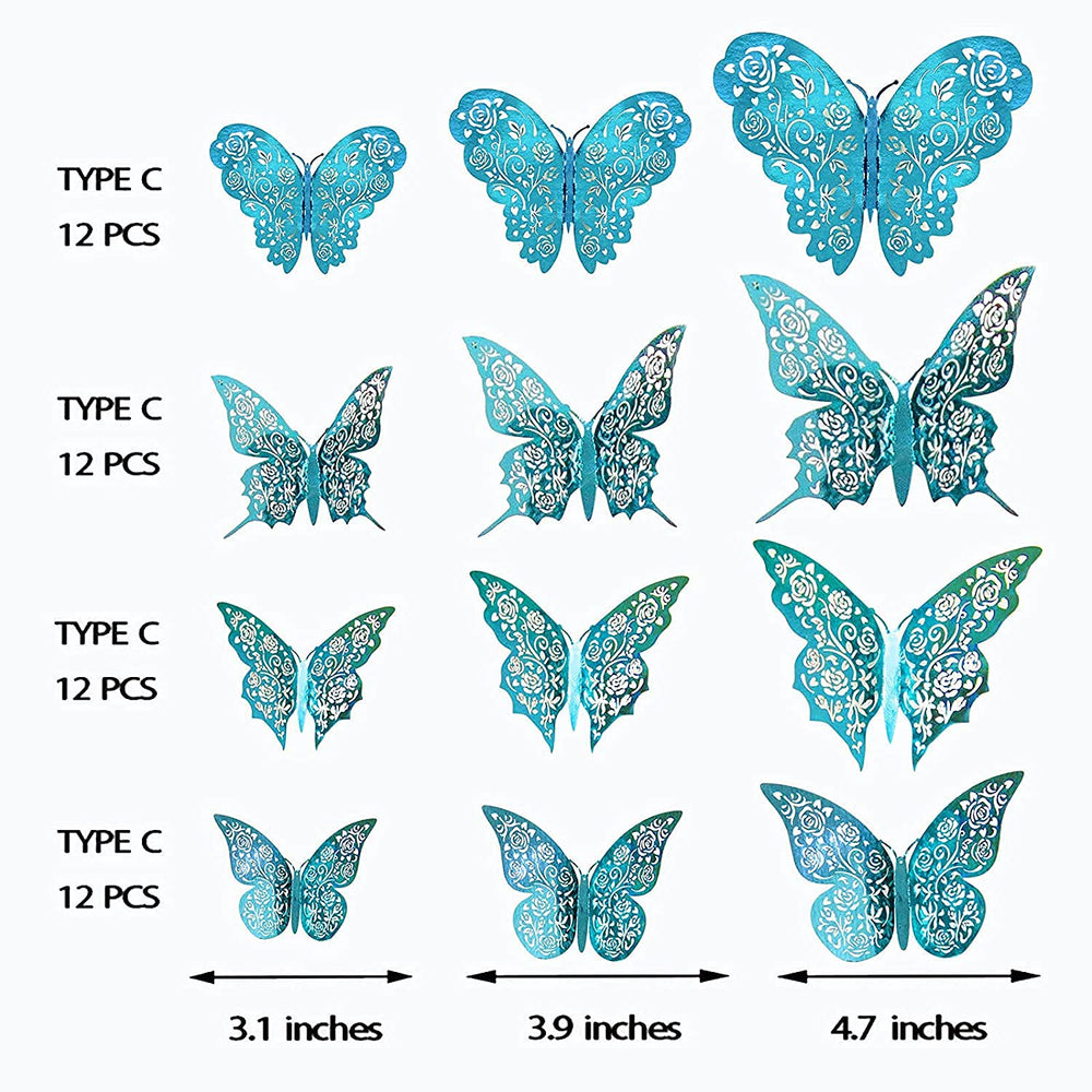 Cheerland 3D teal butterflies table decor for events.