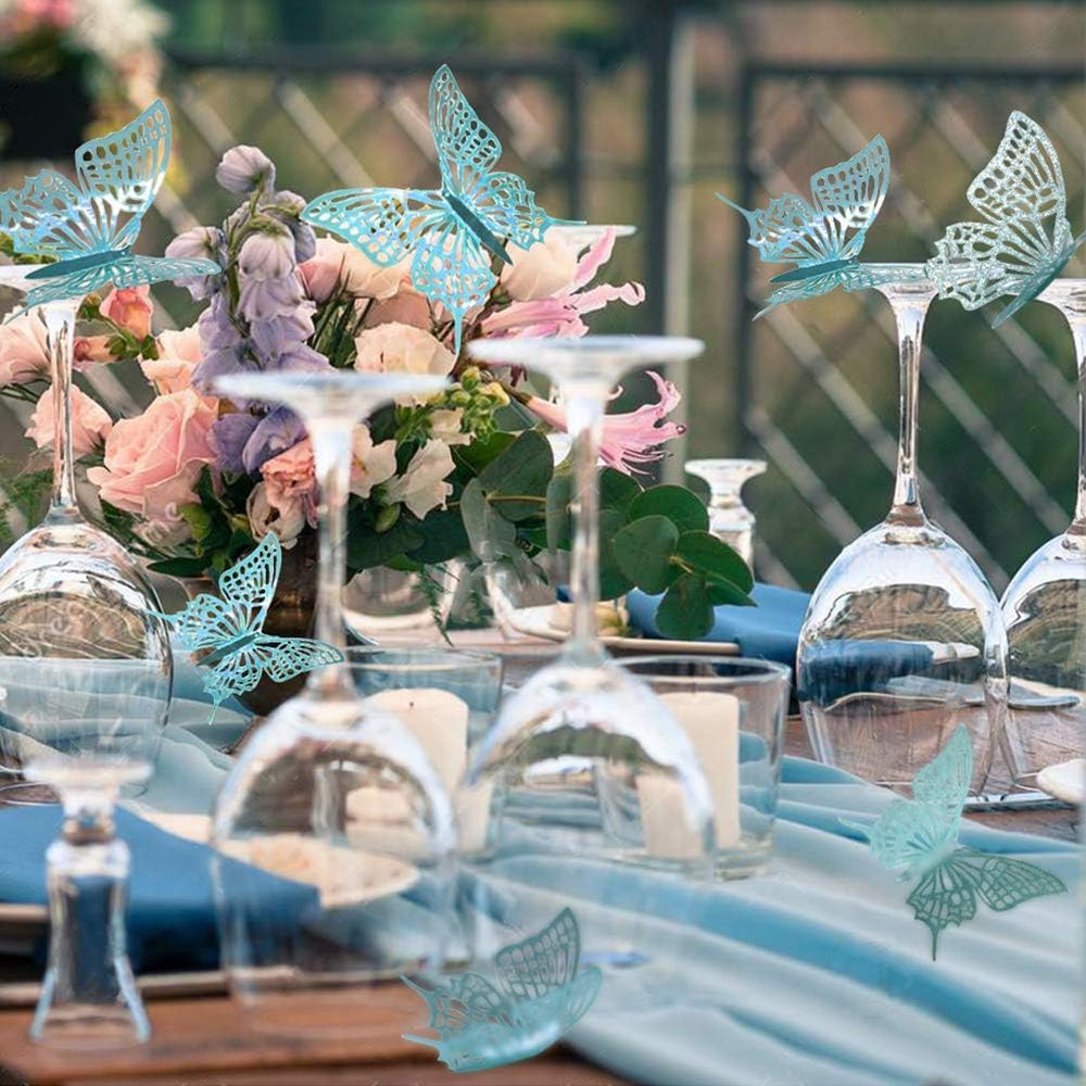 Cheerland teal butterfly decor ideal for weddings and baby showers