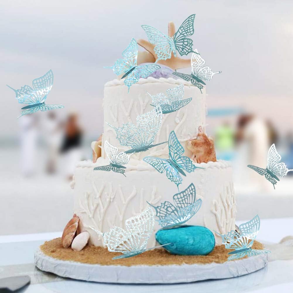Cheerland teal butterfly party centerpiece decor for celebrations