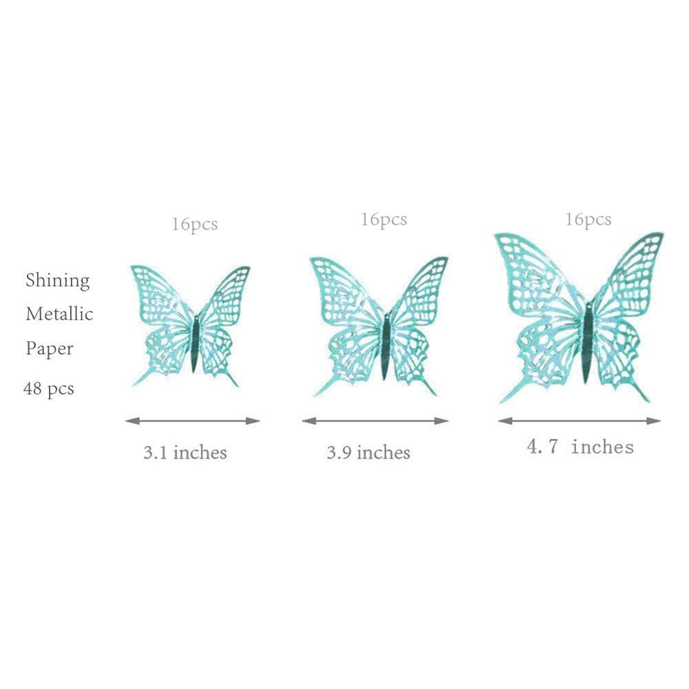 Cheerland teal butterfly wall mural adds depth and shimmer to ceilings