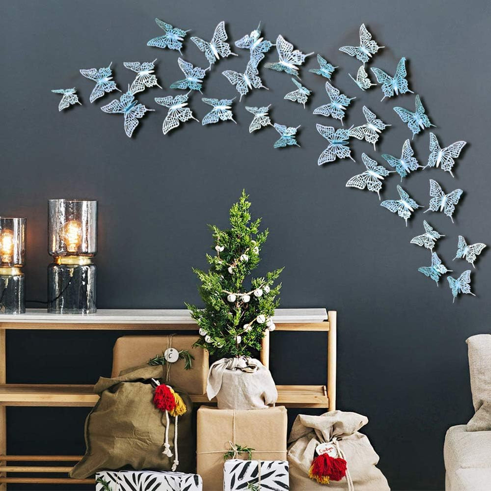 Cheerland teal butterfly wall ornaments for events and backdrops