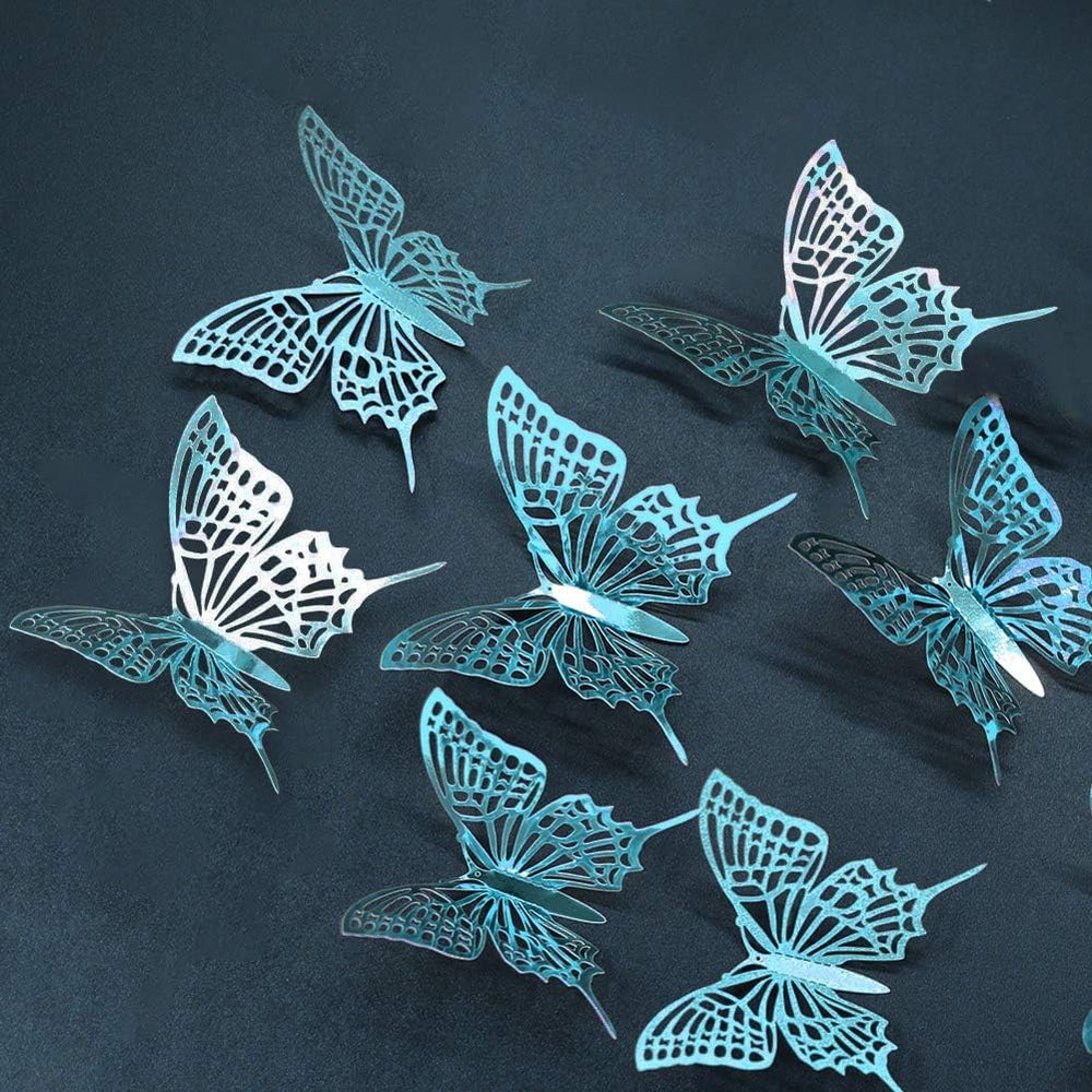Cheerland teal butterfly wall stickers provide easy, damage-free decor
