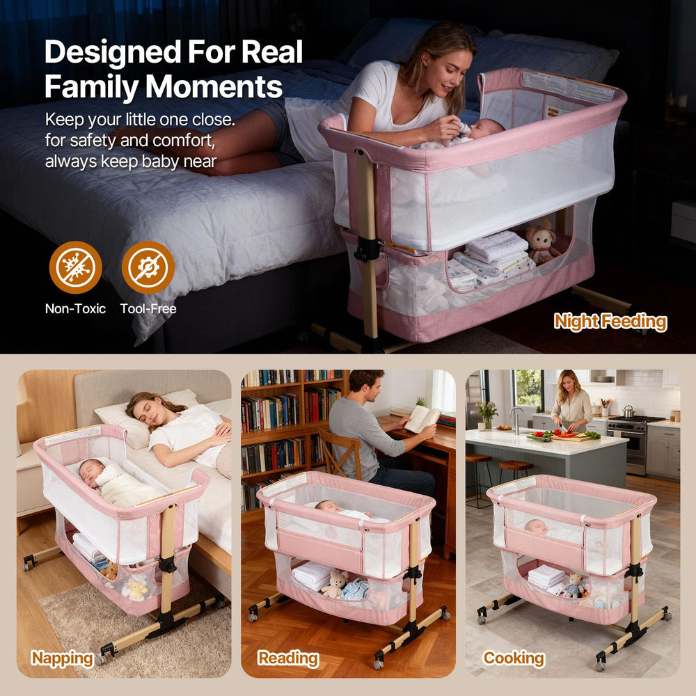 Cheermomo standalone bassinet with rocking cradle for daytime naps