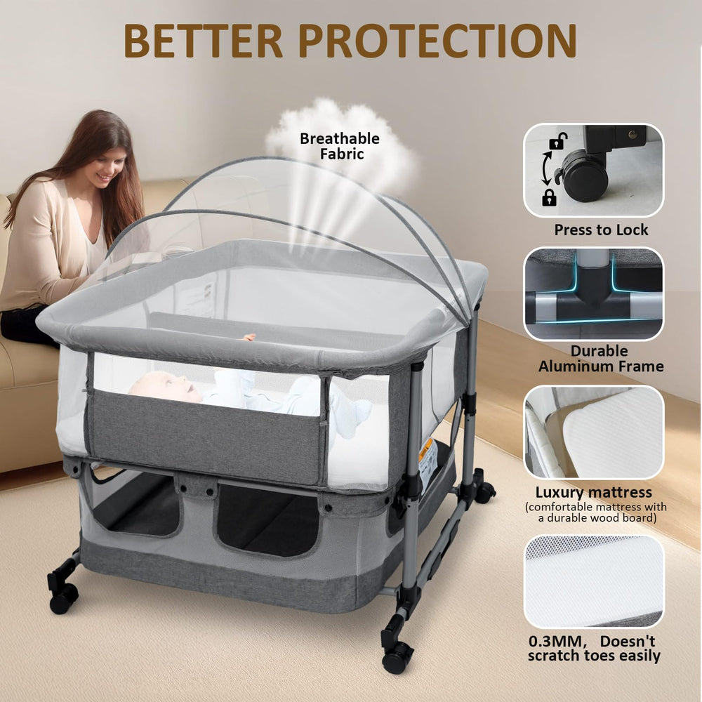Cheermomo twin bassinet 2-in-1 conversion offers versatile use