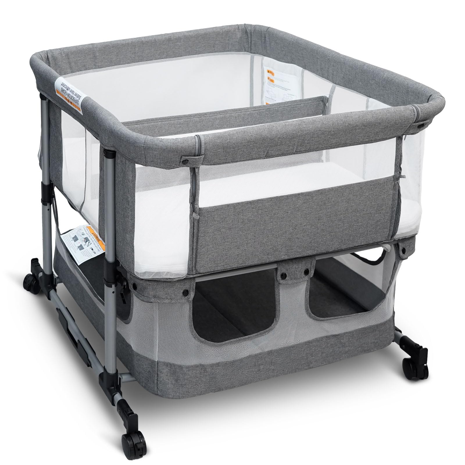 Cheermomo Twin Bassinet assembly demonstrates simple setup for quick use