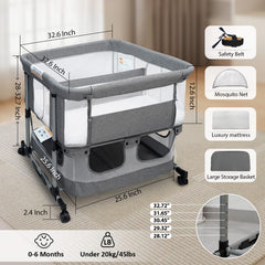 Cheermomo twin bassinet mosquito net blocks insects during naps
