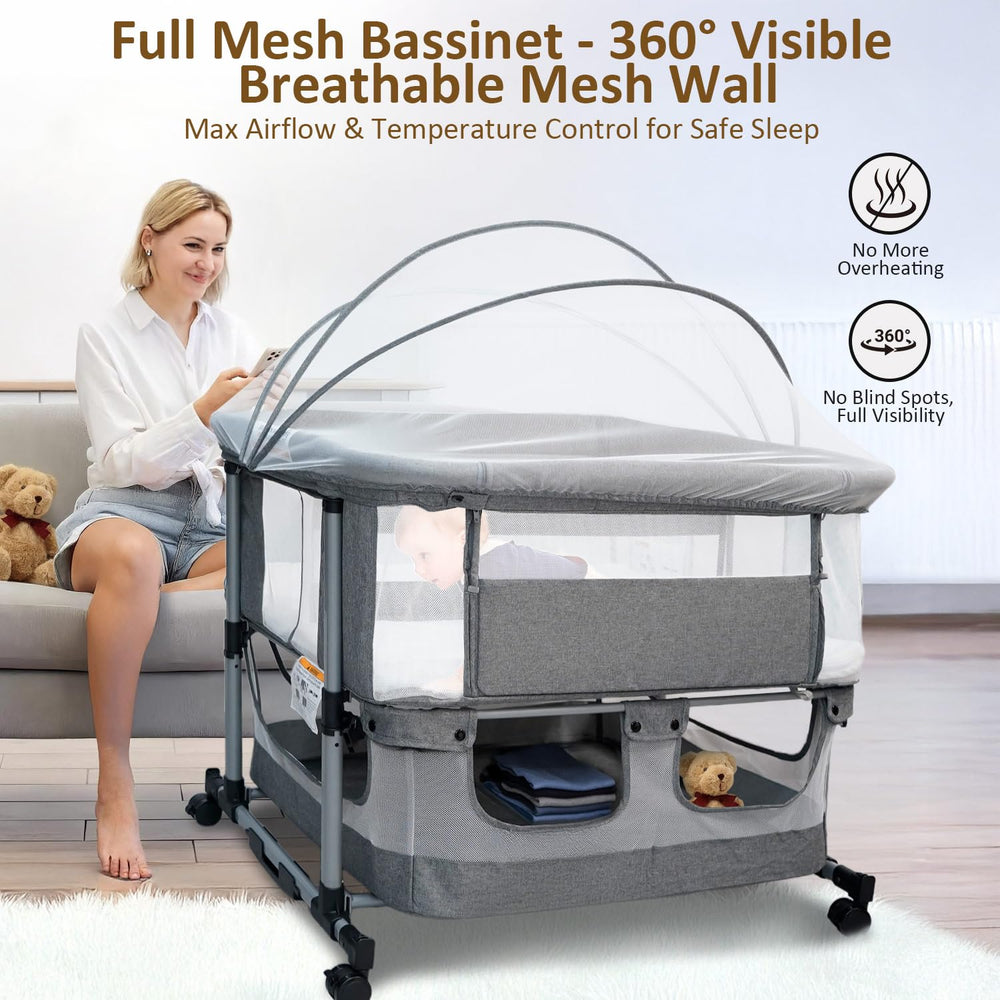 Cheermomo twin bassinet maximum weight 45 lbs supports durable use